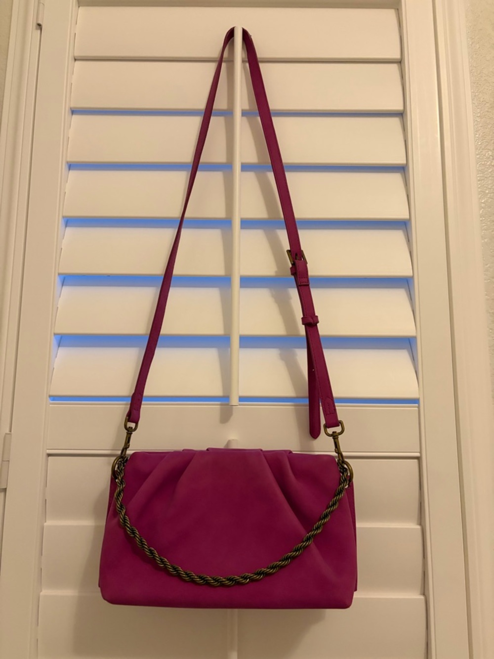 Hot Pink Cross Body Bag with Chain